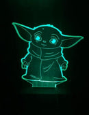 Luminária/Abajur RGB Led Grogu (Baby Yoda): The Mandalorian Star Wars